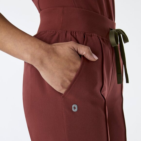 Figs High Waisted Alexandria Wide Leg Scrub Pants in Walnut, Size Small - Picture 5 of 10